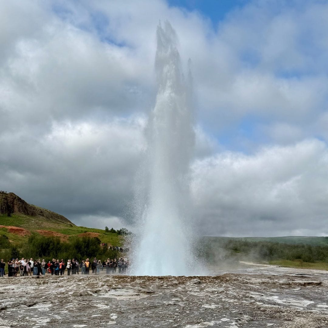 Strokkur erupting in the golden circle