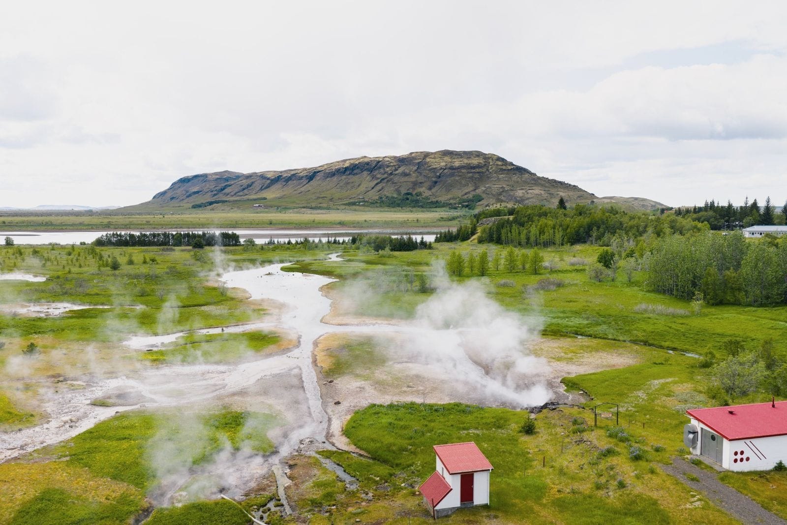 Geothermal area in Laugarás where the hot water in laugaras lagoon comes from